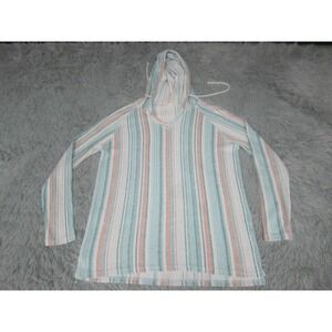 Womens Colorful Sweatshirt Medium Striped Hoodie Pullover Above and Beyond